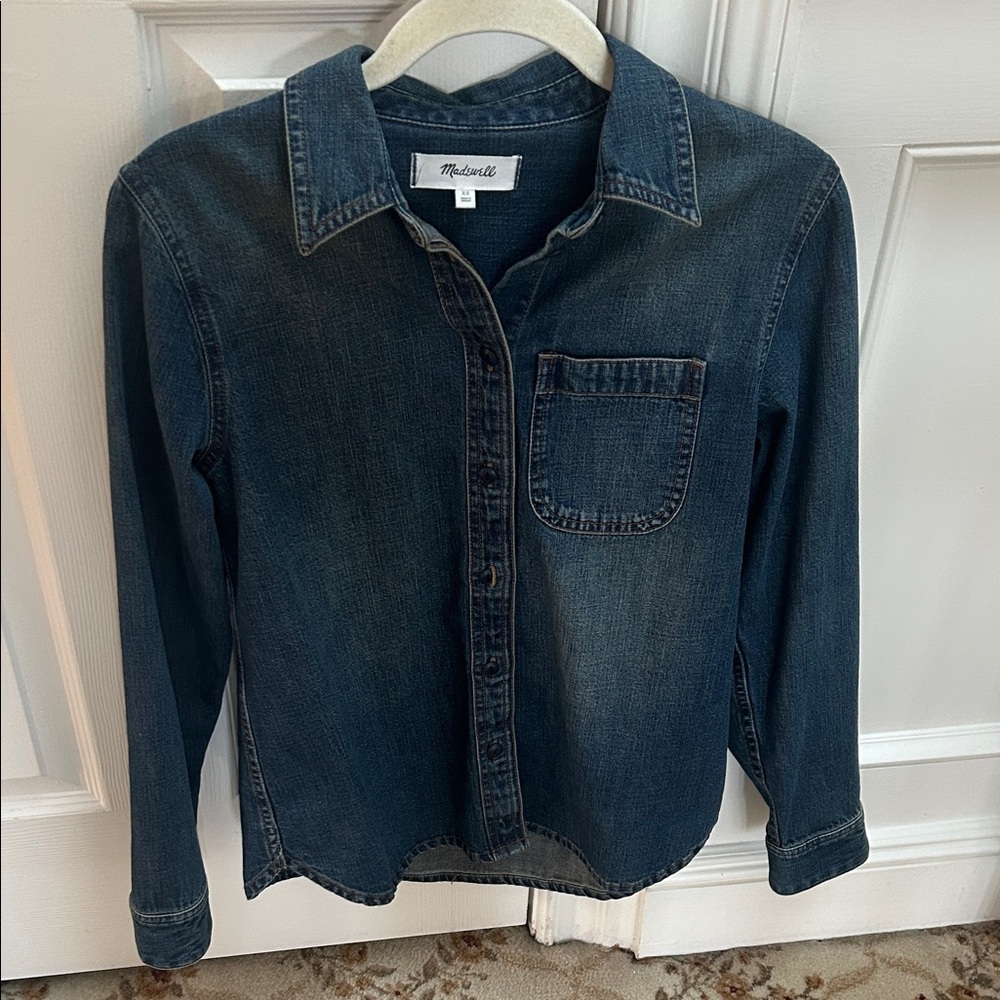 Madewell Dark Wash Denim Shirt Jacket